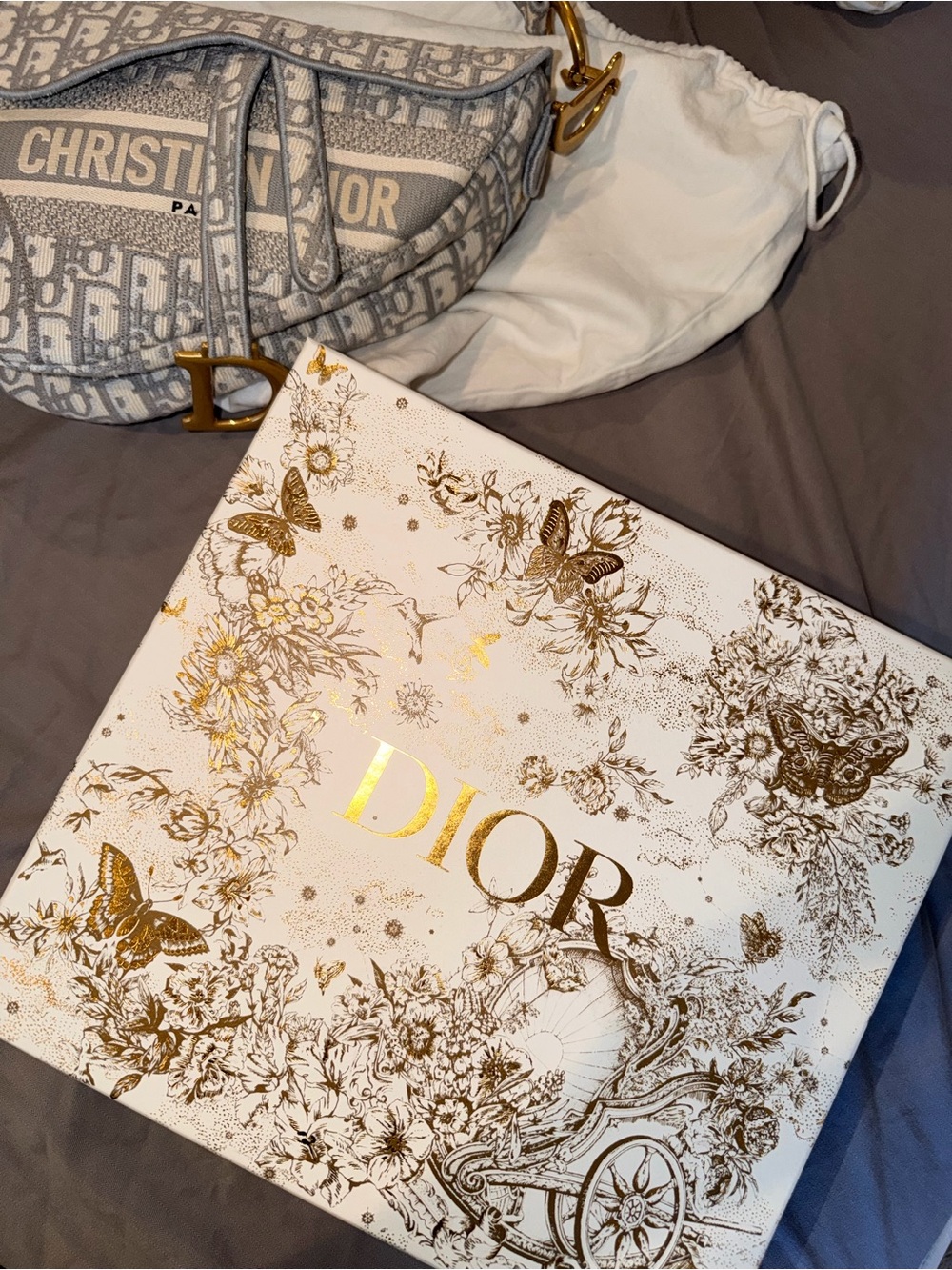 Dior oblique gray Jacquard Saddle medium - Picture 12 of 15
